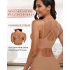 imageHORISUN Womens Wireless Seamless Pullover Bra with Soft Support Vest No Underwire Criss Cross Back T Shirt BraCoffee