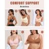 imageHORISUN Womens Wireless Seamless Pullover Bra with Soft Support Vest No Underwire Criss Cross Back T Shirt BraPink