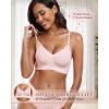 imageHORISUN Womens Wireless Seamless Pullover Bra with Soft Support Vest No Underwire Criss Cross Back T Shirt BraPink