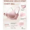 imageHORISUN Womens Wireless Seamless Pullover Bra with Soft Support Vest No Underwire Criss Cross Back T Shirt BraPink