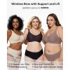 imageHORISUN Bras for Women No Underwire Wireless Seamless Wirefree Support Lift Full Coverage Push Up BraBeige