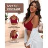 imageHORISUN Comfortable Seamless Full Coverage Bra for Women Wireless Bras with Soft Support Regular and Plus SizeBurgundy Red