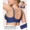 imageHORISUN Womens No Underwire Bras Supportive Scalloped V Neck Tshirt Bra Comfortable Wireless Seamless Push Up BraletteNavy Blue