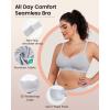 imageHORISUN No Underwire Full Coverage Bra V Neck Mesh Lace Bralette Seamless Wireless Bras for Women with Soft Support Black ampamp Nude SLight Blue