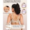imageHORISUN No Underwire Full Coverage Bra V Neck Mesh Lace Bralette Seamless Wireless Bras for Women with Soft Support Black ampamp Nude SSkin Nude