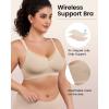 imageHORISUN No Underwire Full Coverage Bra V Neck Mesh Lace Bralette Seamless Wireless Bras for Women with Soft Support Black ampamp Nude SSkin Nude