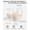 imageHORISUN Bras for Women No Underwire Wireless Seamless Wirefree Support Lift Full Coverage Push Up T Shirt BraBeige
