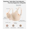 imageHORISUN Bras for Women No Underwire Wireless Seamless Wirefree Support Lift Full Coverage Push Up T Shirt BraDark Skin