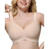 imageHORISUN Bras for Women No Underwire Wireless Seamless Wirefree Support Lift Full Coverage Push Up T Shirt BraDark Skin