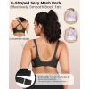 imageHORISUN No Underwire Bra for Women Wireless Bras with Soft Support V Neck Mesh Lace Seamless Comfort BraBlack  Nude