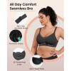 imageHORISUN No Underwire Bra for Women Wireless Bras with Soft Support V Neck Mesh Lace Seamless Comfort BraBlack  Nude