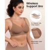 imageHORISUN No Underwire Bra for Women Wireless Bras with Soft Support V Neck Mesh Lace Seamless Comfort BraCoffee  Nude