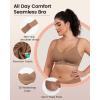 imageHORISUN No Underwire Bra for Women Wireless Bras with Soft Support V Neck Mesh Lace Seamless Comfort BraCoffee  Nude