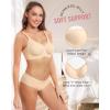 imageHORISUN Wireless Seamless Bras for Women No Underwire Wavy V Neck Soft Support Full Coverage Comfortable BraNude