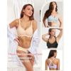 imageHORISUN Wireless Seamless Bras for Women No Underwire Wavy V Neck Soft Support Full Coverage Comfortable BraNude