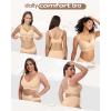 imageHORISUN Wireless Bras for Women Soft Comfortable No Underwire T Shirt Bra Seamless Full Coverage Bras with SupportPink Nude