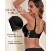 imageHORISUN Womens Wireless Comfortable Bra Seamless Bras No Underwire Push Up Deep V Scalloped Bralettes with SupportBlack