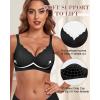 imageHORISUN Womens Wireless Comfortable Bra Seamless Bras No Underwire Push Up Deep V Scalloped Bralettes with SupportBlack