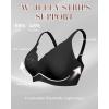 imageHORISUN Womens Wireless Comfortable Bra Seamless Bras No Underwire Push Up Deep V Scalloped Bralettes with SupportBlack