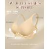 imageHORISUN Womens Wireless Comfortable Bra Seamless Bras No Underwire Push Up Deep V Scalloped Bralettes with SupportNude