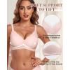 imageHORISUN Womens Wireless Comfortable Bra Seamless Bras No Underwire Push Up Deep V Scalloped Bralettes with SupportPink