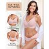 imageHORISUN Womens Wireless Bras Comfortable Push Up Bra V Neck No Underwire with Sort Support Seamless Bralette PinkS
