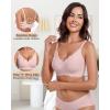 imageHORISUN Womens Wireless Bras Comfortable Push Up Bra V Neck No Underwire with Sort Support Seamless Bralette PinkS