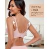 imageHORISUN Womens Wireless Bras Comfortable Push Up Bra V Neck No Underwire with Sort Support Seamless Bralette PinkS