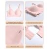 imageHORISUN Womens Wireless Bras Comfortable Push Up Bra V Neck No Underwire with Sort Support Seamless Bralette PinkS
