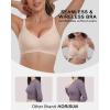 imageHORISUN Push Up Bra No Underwire Seamless Bralettes for Women with Support VNeck Womens Cross Back Bras Brown XXLarge