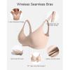imageHORISUN Push Up Bra No Underwire Seamless Bralettes for Women with Support VNeck Womens Cross Back Bras Brown XXLarge