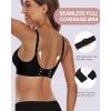imageHORISUN Women Bras Push Up Wireless Plus Size No Underwire Black XXLarge