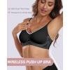 imageHORISUN Women Bras Push Up Wireless Plus Size No Underwire Black XXLarge