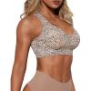 imageHORISUN Wireless Bra for Women Full Coverage Sexy V Neck No Underwire Bralette Seamless Comfort Everyday BraLeopard S
