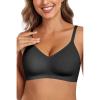 imageHORISUN Women Bras Push Up Wireless Plus Size No Underwire Black XXLarge