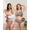 imageHORISUN Full Coverage Bras for Women Seamless Supportive Bra Comfortable Bras Wireless Bra with Bra Extender V Neck Mesh BraNude 4XLarge