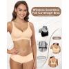 imageHORISUN Seamless Everyday Bra with Support Wireless Bras for Women Comfortable Push Up Bra No Underwire Pink Nude L