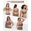imageHORISUN Wireless Bra for Women Seamless Bra Underoutfit Comfort Shaping Bra V Neck T Shirt Bra Coffee 3XL