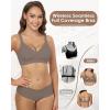 imageHORISUN Wireless Bras for Women Soft Comfortable No Underwire T Shirt Bra Seamless Full Coverage Bras with SupportCoffee1