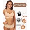 imageHORISUN Wireless Bras with Support and Lift Bralettes for Women No Underwire Bra Full Coverage Seamless Bra Pink Nude S