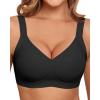 imageHORISUN Full Coverage TShirt Bra Seamless Bras for Women Comfortable No Underwire Bralettes Black 2XLP