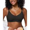 imageHORISUN Lace Jelly Bras for Women No Underwire Seamless Wireless V Neck Push Up No Wire Full Coverage BralettesLace Black