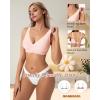 imageHORISUN Wireless Bras for Women Push Up Full Coverage Seamless No Underwire Support Lift Bra Comfort Smoothing Wavy BralettePink