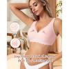 imageHORISUN Wireless Bras for Women Push Up Full Coverage Seamless No Underwire Support Lift Bra Comfort Smoothing Wavy BralettePink