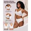 imageHORISUN Jelly Bra for Women No Underwire Full Coverage Wireless Support Comfortable Padded Bra with Support and Lift WhiteNude 42D