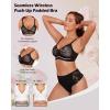 imageHORISUN Jelly Women Bras Lace Push Up V Neck Padded Comfy Bralettes Comfortable Low Cut Sexy Back Fat Smoothing Wireless Bra BlackNude 32C