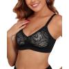 imageHORISUN Jelly Women Bras Lace Push Up V Neck Padded Comfy Bralettes Comfortable Low Cut Sexy Back Fat Smoothing Wireless Bra BlackNude 32C