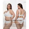 imageHORISUN Bra for Women No Underwire Seamless Wireless Bras with Support Lift Full Coverage Support Bralette White Small Plus