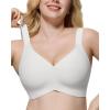 imageHORISUN Bra for Women No Underwire Seamless Wireless Bras with Support Lift Full Coverage Support Bralette White Small Plus