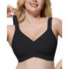 imageHORISUN Seamless Bras Full Coverage Wireless Push Up Bra for Women No Underwire Comfort V Neck Bralettes with SupportBlack Color